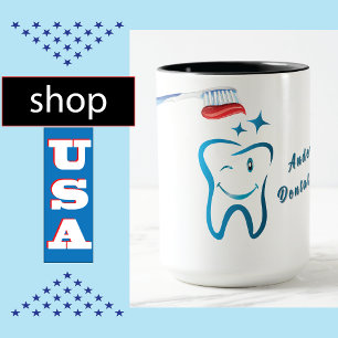 Funny Dentist Toothbrush 🦷 Stylish Blue Tooth Mug