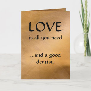 Funny Dentist Vintage Satin Metallic Style Card