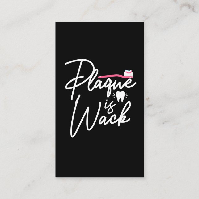 Funny Dentistry Plaque Dental Assistant Business Card (Front)