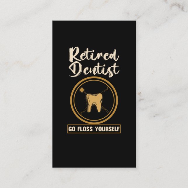 Funny Dentistry Retirement Dad Mum Business Card (Front)