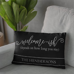Funny Depends How Long You Stay Welcome Decorative Cushion