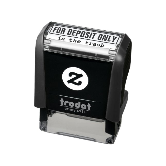 Funny DEPOSIT IN TRASH Sarcasm Accountant Business Self-inking Stamp (Product)