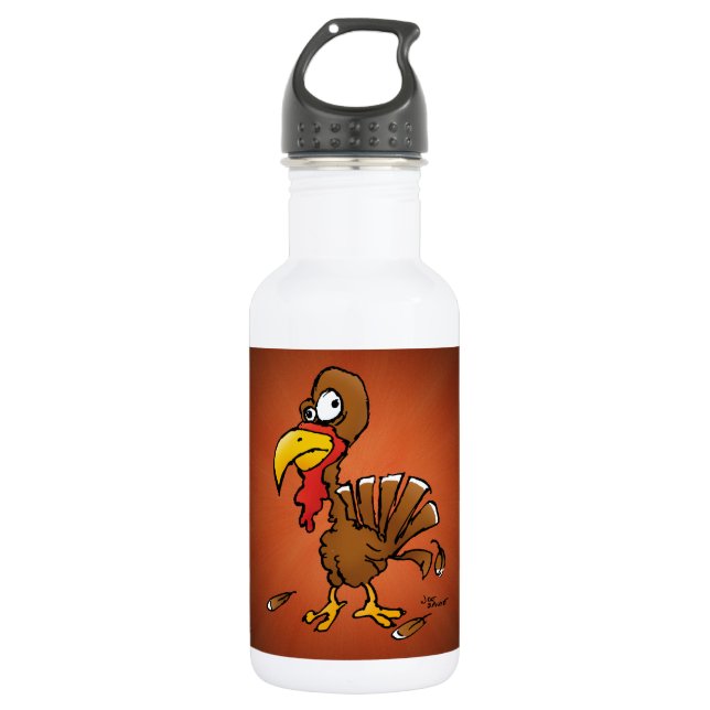 Funny Derp Turkey Cartoon 532 Ml Water Bottle (Front)