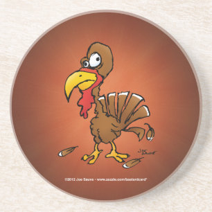 Funny Derp Turkey Cartoon Coaster
