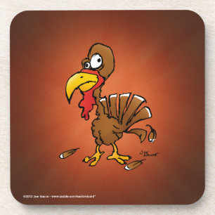 Funny Derp Turkey Cartoon Coaster