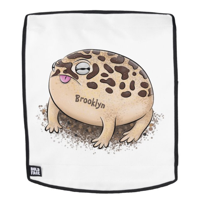 Funny desert rain frog cartoon illustration backpack (Removable Face)