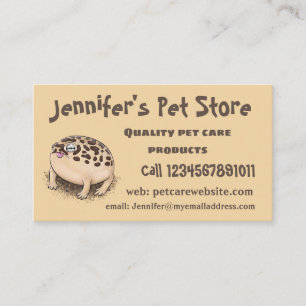 Funny desert rain frog cartoon illustration business card