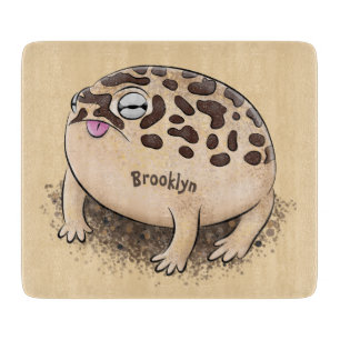 Funny desert rain frog cartoon illustration cutting board