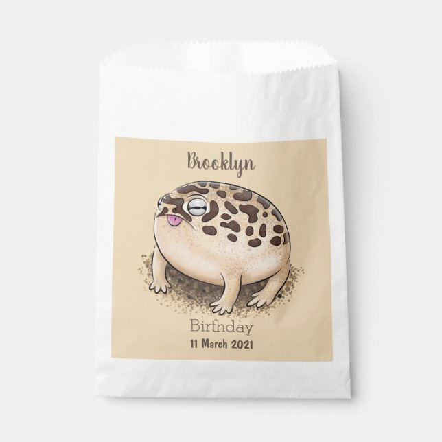Funny desert rain frog cartoon illustration favour bags (Front)