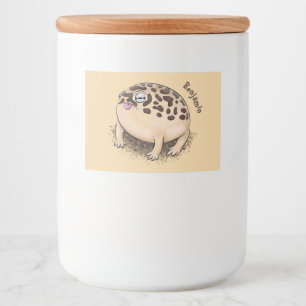 Funny desert rain frog cartoon illustration food label