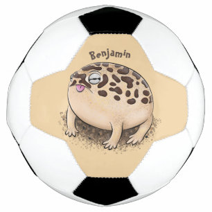 Funny desert rain frog cartoon illustration football