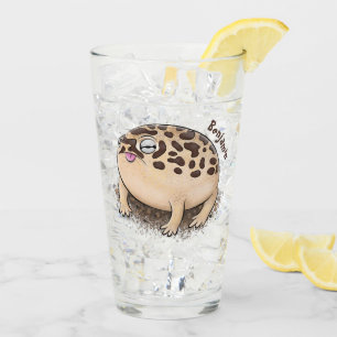 Funny desert rain frog cartoon illustration glass