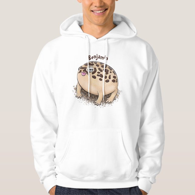 Funny desert rain frog cartoon illustration hoodie (Front)