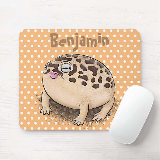 Funny desert rain frog cartoon illustration mouse mat (With Mouse)