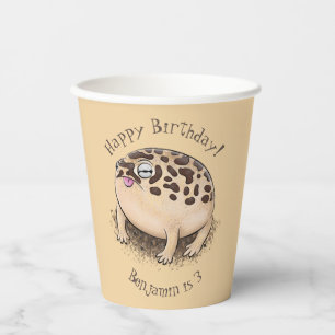 Funny desert rain frog cartoon illustration paper cups