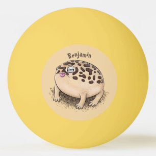 Funny desert rain frog cartoon illustration ping pong ball