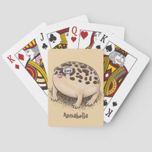 Funny desert rain frog cartoon illustration playing cards