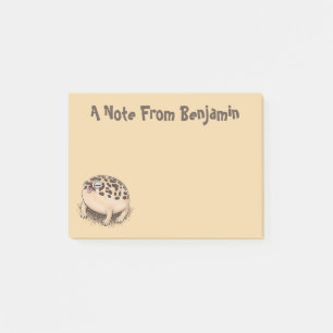 Funny desert rain frog cartoon illustration post-it notes