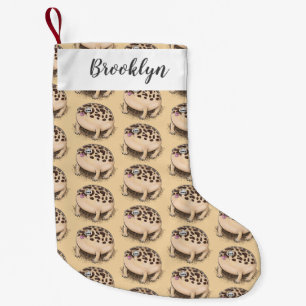 Funny desert rain frog cartoon illustration small christmas stocking
