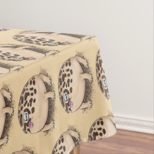 Funny desert rain frog cartoon illustration tablecloth