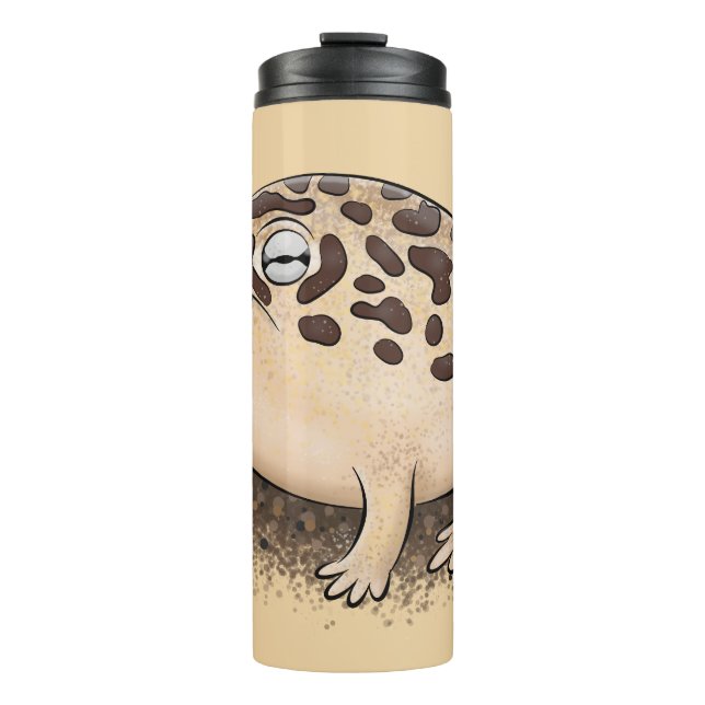 Funny desert rain frog cartoon illustration thermal tumbler (Front)