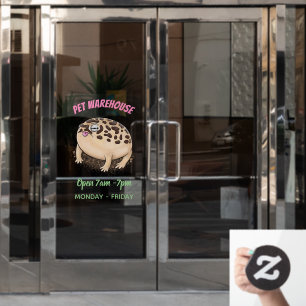 Funny desert rain frog cartoon illustration window cling