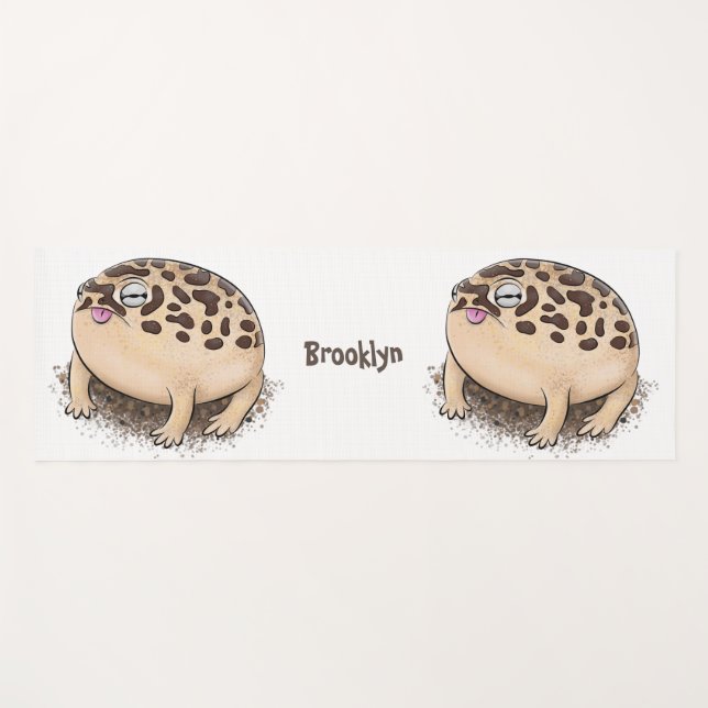 Funny desert rain frog cartoon illustration yoga mat (Front (Horizontal))