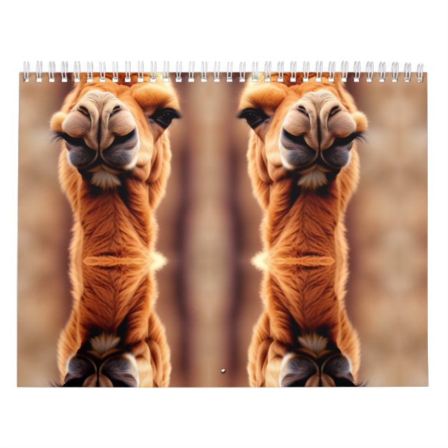 funny desert theme camel all over print calendar (Cover)