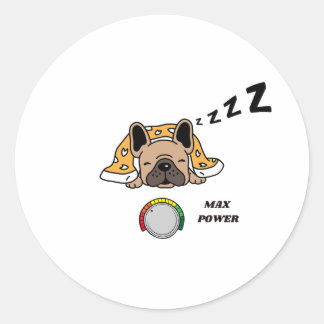 funny desigh of a french bulldog sleeping sticker
