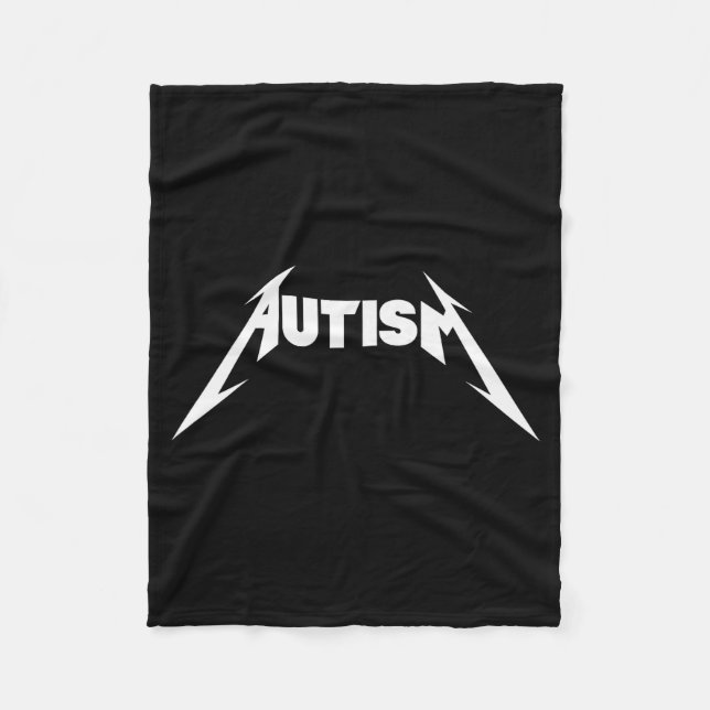 Funny Design Autism Skeleton Meme Metal Rock For M Fleece Blanket (Front)