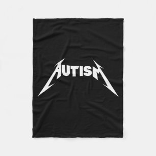 Funny Design Autism Skeleton Meme Metal Rock For M Fleece Blanket