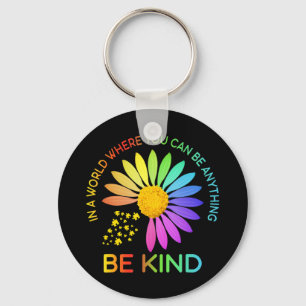 Funny Design Be Kind Sunflower Mum Women Puzzle Pi Key Ring