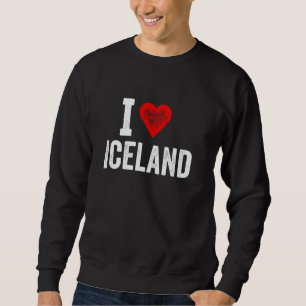 Funny Design Retro I Love Iceland with a Red Heart Sweatshirt