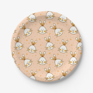 Funny design with little rabbits paper plate