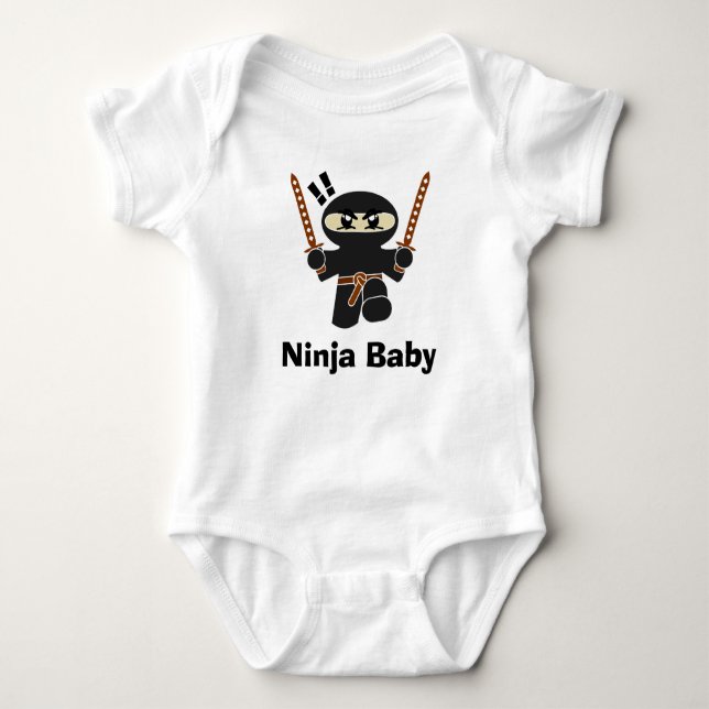 Funny Designs Ninja Baby Bodysuit (Front)