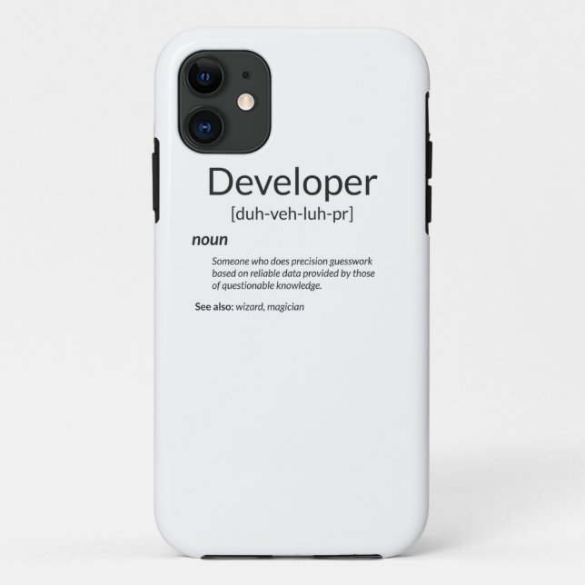 Funny Developers Gift Developer Definition Gift Case-Mate iPhone Case (Back)