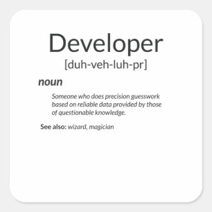 Funny Developers Gift Developer Definition Gift Square Sticker