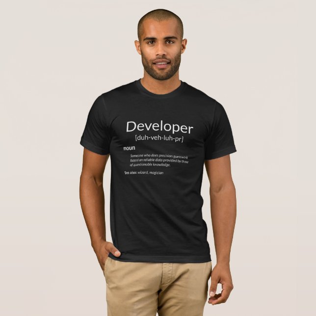 Funny Developers Gift Developer Definition Gift T-Shirt (Front Full)