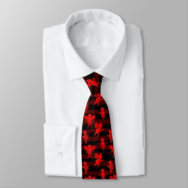 Funny devil tiled pattern tie (Tied)