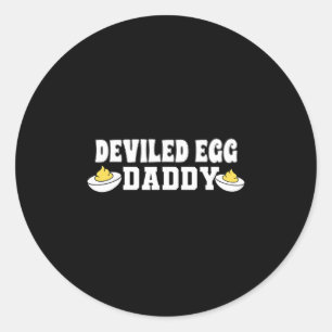 Funny Deviled Egg Daddy Thanksgiving Classic Round Sticker