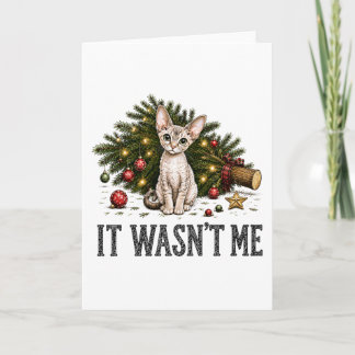 Funny Devon Rex Cats Christmas It Wasn't Me Card