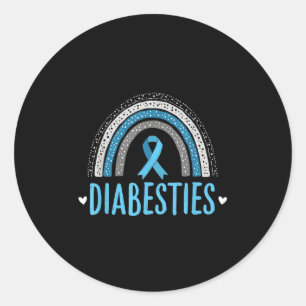Funny Diabesties Diabetes Awareness Friend  Classic Round Sticker