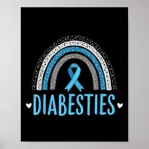 Funny Diabesties Diabetes Awareness Friend  Poster