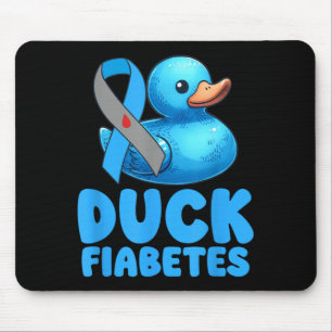 Funny Diabetes Awareness Duck Fiabetes Cool Rubber Mouse Mat