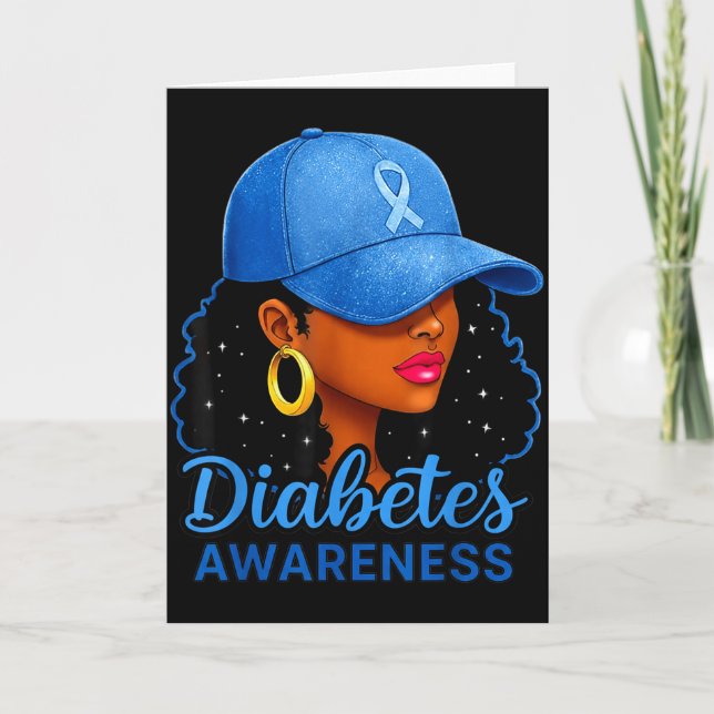 Funny Diabetes Awareness Month Black Women  Card (Front)