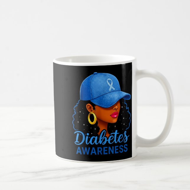 Funny Diabetes Awareness Month Black Women  Coffee Mug (Right)