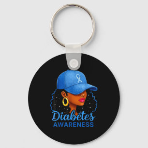 Funny Diabetes Awareness Month Black Women Key Ring