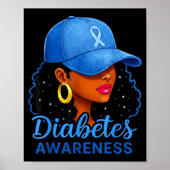 Funny Diabetes Awareness Month Black Women  Poster (Front)