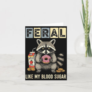 Funny Diabetes Raccoon Humor Type One Insulin Joke Card