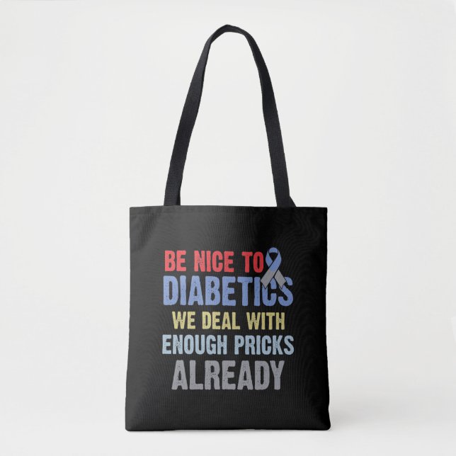 Funny Diabetes Rude Insulin Warrior Diabetic Tote Bag (Front)